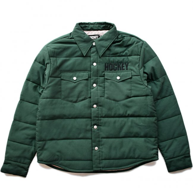 HOCKEY DOWN SNAP SHIRT / DARK GREEN (ホッキー シャツジャケット/ダウンジャケット)