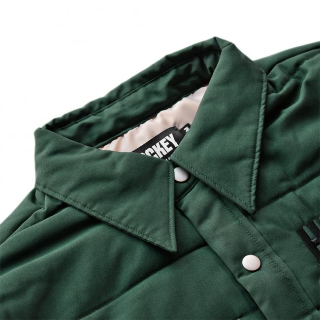 HOCKEY DOWN SNAP SHIRT / DARK GREEN (ホッキー シャツジャケット/ダウンジャケット)