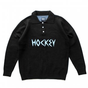 <img class='new_mark_img1' src='https://img.shop-pro.jp/img/new/icons5.gif' style='border:none;display:inline;margin:0px;padding:0px;width:auto;' />HOCKEY KNITTED POLO SWEATER / BLACK (ۥå )
