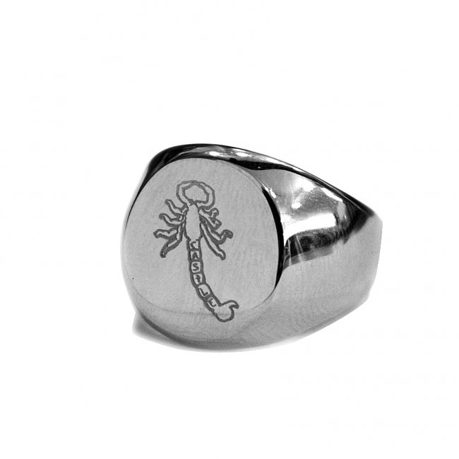 CASTLE SCORPION STERLING SILVER SIGNET RING (キャッスル/リング 