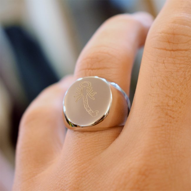 CASTLE SCORPION STERLING SILVER SIGNET RING (キャッスル/リング)