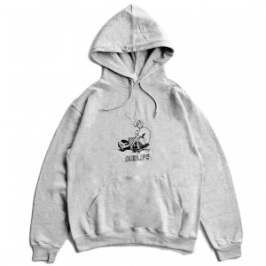 <img class='new_mark_img1' src='https://img.shop-pro.jp/img/new/icons5.gif' style='border:none;display:inline;margin:0px;padding:0px;width:auto;' />OUR LIFE "Cruiser Mummy" HOODIE / HEATHER GREY （アワーライフ　パーカー・スウェット）