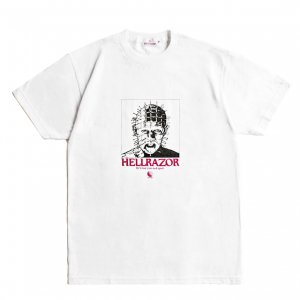 <img class='new_mark_img1' src='https://img.shop-pro.jp/img/new/icons5.gif' style='border:none;display:inline;margin:0px;padding:0px;width:auto;' />HELLRAZOR × MOONEY NY TEE / WHITE　(ヘルレイザー Tシャツ)