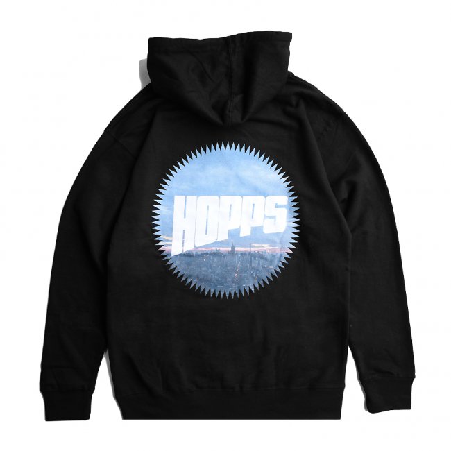 HOPPS SUN LOGO CITY HOODIE / BLACK (ホップス フーディー/パーカー)