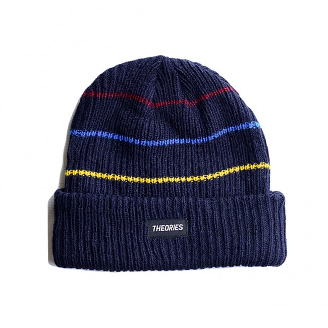 THEORIES THIN STRIPE BEANIE / NAVY（セオリーズ ビーニー/ニット