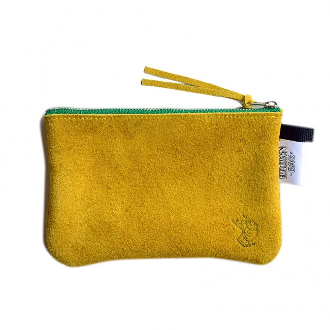 BROWNBAG Leather pouch / MUSTARD × GREEN (ブラウンバッグ レザー