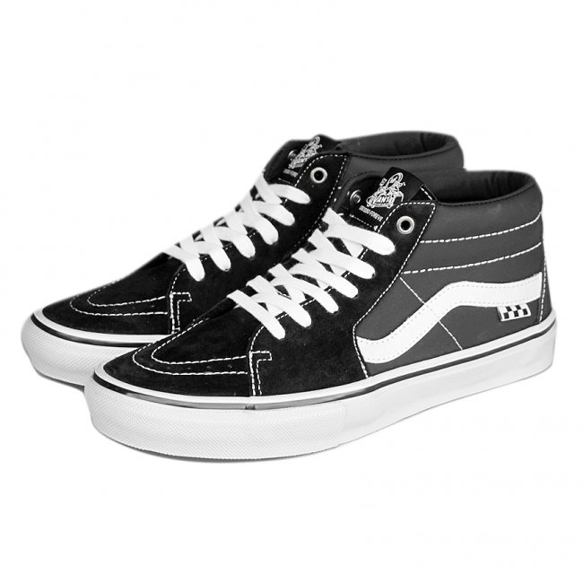 <img class='new_mark_img1' src='https://img.shop-pro.jp/img/new/icons5.gif' style='border:none;display:inline;margin:0px;padding:0px;width:auto;' />VANS Skate Grosso Mid / Black/White/Emo Leather（バンズ/ヴァンズ スケート スポーツ スニーカー）