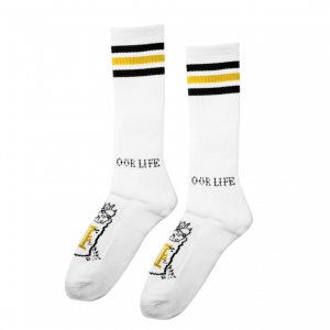 <img class='new_mark_img1' src='https://img.shop-pro.jp/img/new/icons5.gif' style='border:none;display:inline;margin:0px;padding:0px;width:auto;' />OUR LIFE x DIRTY PIGEON SOCKS / BLACK / YELLOW（アワーライフ　ソックス/くつ下）　