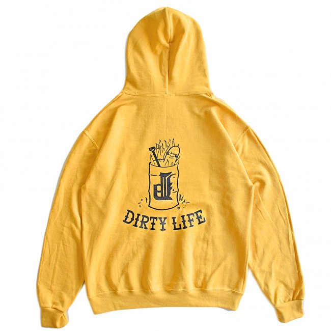 OUR LIFE x DIRTY PIGEON DIRTY LIFE PULLOVER HOODIE / MUSTARD