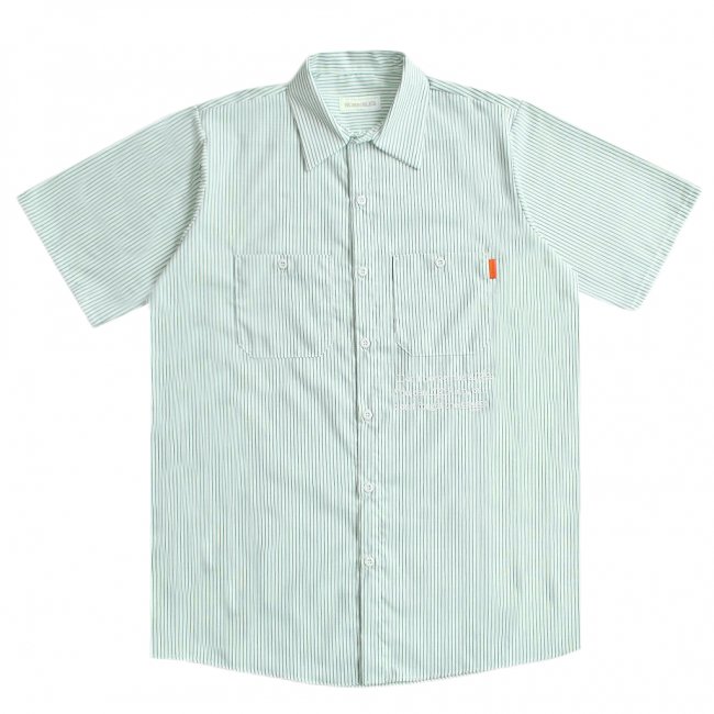 HORRIBLE'S ANALOG S/S WORK SHIRT / WHITE×GREEN (ホリブルズ 半袖