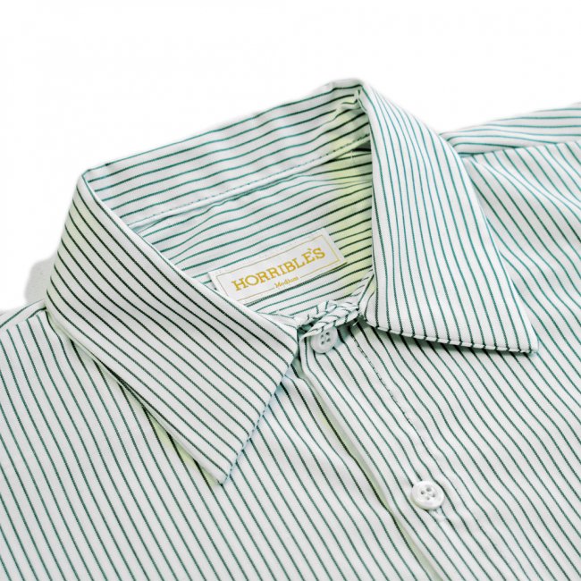 HORRIBLE'S ANALOG S/S WORK SHIRT / WHITE×GREEN (ホリブルズ 半袖