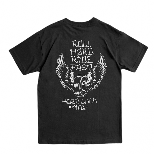 <img class='new_mark_img1' src='https://img.shop-pro.jp/img/new/icons5.gif' style='border:none;display:inline;margin:0px;padding:0px;width:auto;' />HARD LUCK ROLL FAST TEE / BLACK (ハードラック Tシャツ)