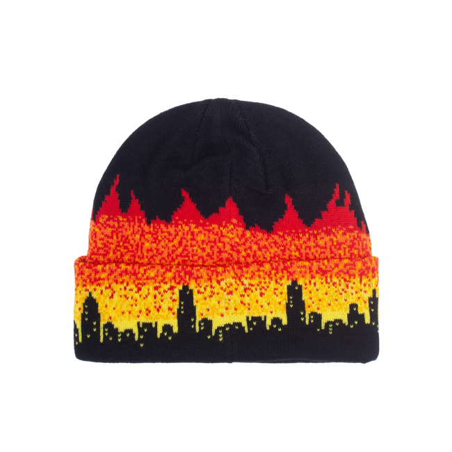 HOCKEY LIGHTS OUT BEANIE / BLACK x FIRE (ホッキー ビーニー