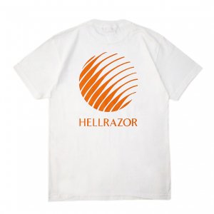 <img class='new_mark_img1' src='https://img.shop-pro.jp/img/new/icons5.gif' style='border:none;display:inline;margin:0px;padding:0px;width:auto;' />HELLRAZOR LOGO T-SHIRT / WHITE (ヘルレイザー Tシャツ)