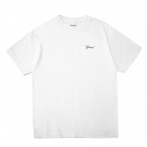<img class='new_mark_img1' src='https://img.shop-pro.jp/img/new/icons5.gif' style='border:none;display:inline;margin:0px;padding:0px;width:auto;' />GRAND COLLECTION SCRIPT TEE / WHITE (グランドコレクション Tシャツ / 半袖)