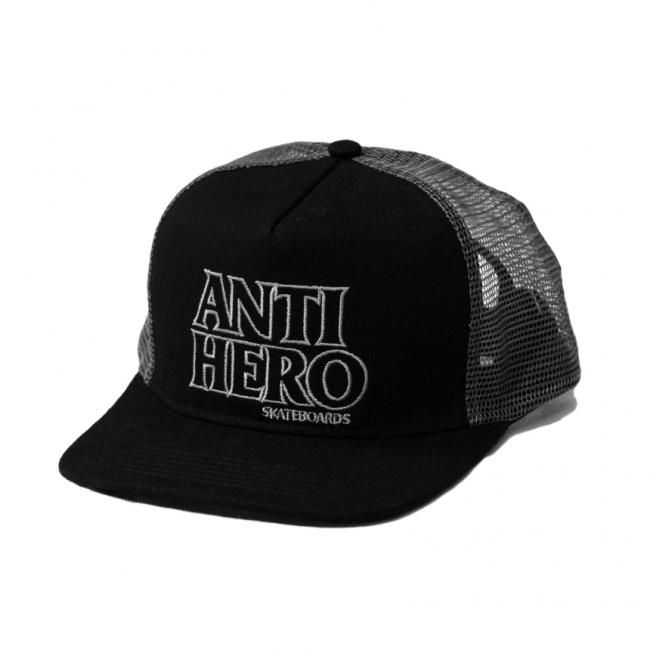 ANTIHERO BLACK HERO OUTLINE MESH CAP / BLACK x GREY (アンチ 