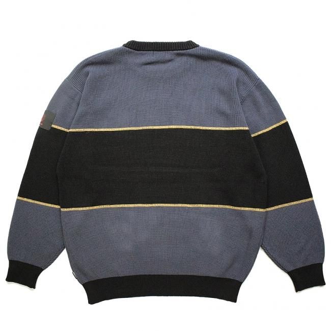 HELLRAZOR BIG STRIPE CREW KNIT / BLACK (ヘルレイザー 