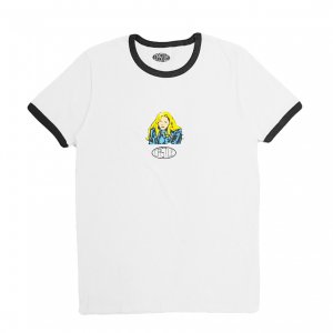 <img class='new_mark_img1' src='https://img.shop-pro.jp/img/new/icons5.gif' style='border:none;display:inline;margin:0px;padding:0px;width:auto;' />CASTLE WOMEN RINGER TEE / WHITE (キャッスル リンガーTシャツ / トリムTシャツ )