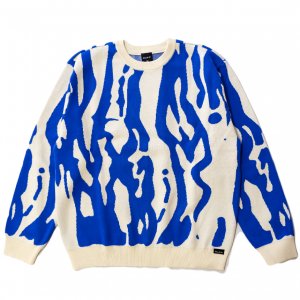 <img class='new_mark_img1' src='https://img.shop-pro.jp/img/new/icons5.gif' style='border:none;display:inline;margin:0px;padding:0px;width:auto;' />QUASI KLEIN SWEATER / ROYAL×CREME (クアジ クルーネックスセーター)