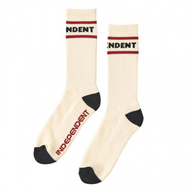 <img class='new_mark_img1' src='https://img.shop-pro.jp/img/new/icons5.gif' style='border:none;display:inline;margin:0px;padding:0px;width:auto;' />INDEPENDENT ITC STREAK SOCKS / NATURAL (インデペンデント ソックス)