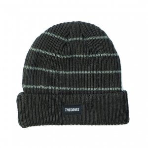 <img class='new_mark_img1' src='https://img.shop-pro.jp/img/new/icons5.gif' style='border:none;display:inline;margin:0px;padding:0px;width:auto;' />THEORIES MONO STRIPE BEANIE / HEATHER GREY（セオリーズ ビーニー/ニットキャップ）
