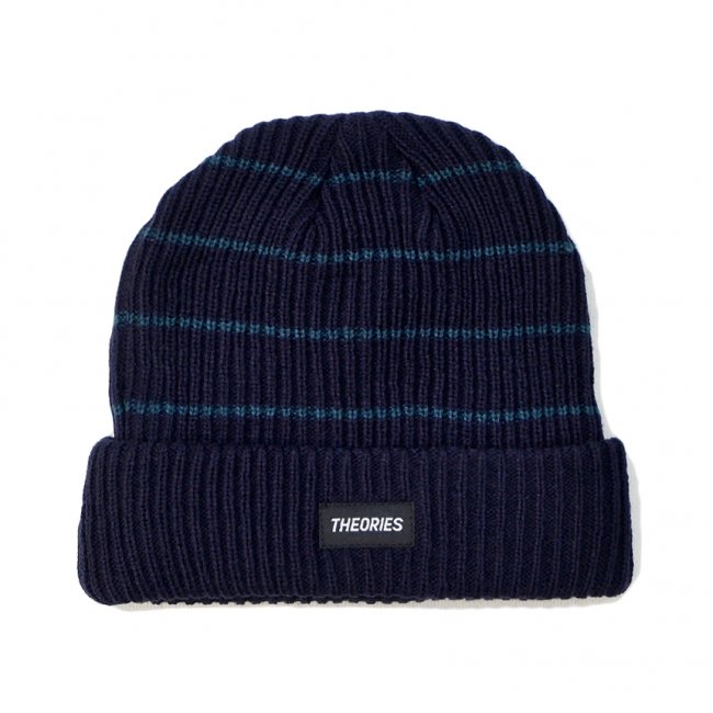 <img class='new_mark_img1' src='https://img.shop-pro.jp/img/new/icons5.gif' style='border:none;display:inline;margin:0px;padding:0px;width:auto;' />THEORIES MONO STRIPE BEANIE / HARBOR BLUE（セオリーズ ビーニー/ニットキャップ）