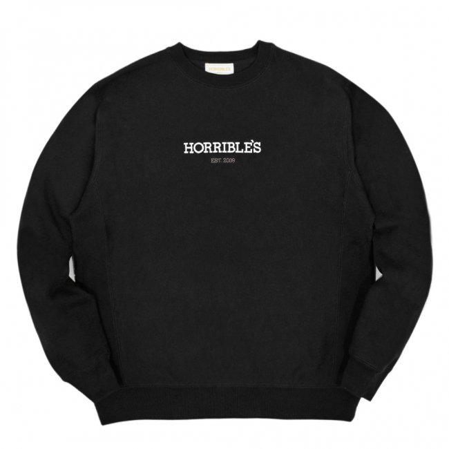 HORRIBLE'S LOGO PREMIUM CREW SWEAT SHIRT / BLACK (ホリブルズ