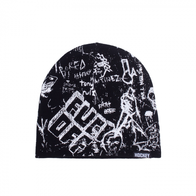 <img class='new_mark_img1' src='https://img.shop-pro.jp/img/new/icons5.gif' style='border:none;display:inline;margin:0px;padding:0px;width:auto;' />HOCKEY Desk Carve No Fold Beanie / BLACK×WHITE (ホッキー ビーニーキャップ)
