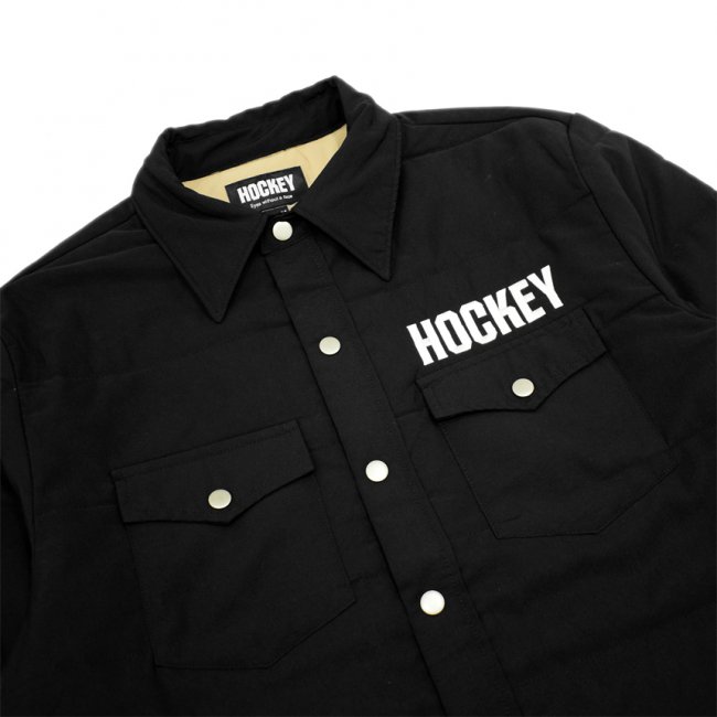 HOCKEY DOWN SNAP JACKET / BLACK (ホッキー シャツジャケット/ダウンジャケット)