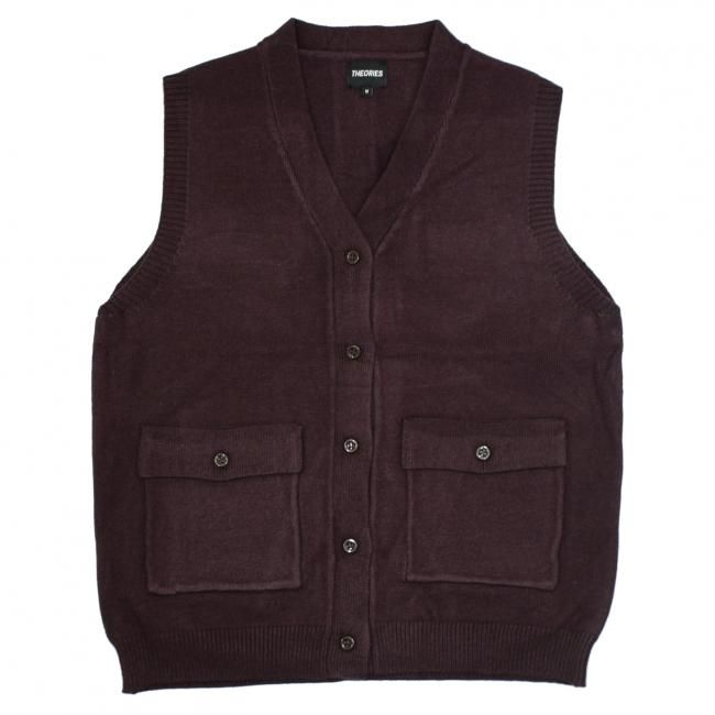 THEORIES SHIER SWEATER VEST / VINTAGE BROWN（セオリーズ セーター 