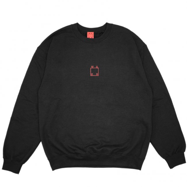 <img class='new_mark_img1' src='https://img.shop-pro.jp/img/new/icons5.gif' style='border:none;display:inline;margin:0px;padding:0px;width:auto;' />WKND OUTLINE LOGO CREWNECK SWEAT / BLACK（ウィークエンド クルーネックスウェット）　