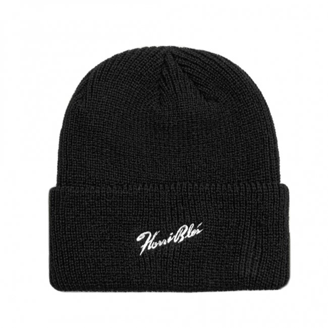 <img class='new_mark_img1' src='https://img.shop-pro.jp/img/new/icons5.gif' style='border:none;display:inline;margin:0px;padding:0px;width:auto;' />HORRIBLE'S SIGNATURE LOGO BEANIE / BLACK (ホリブルズ ビーニー/ニットキャップ)