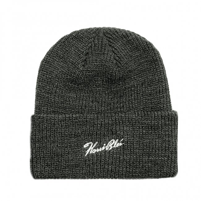 <img class='new_mark_img1' src='https://img.shop-pro.jp/img/new/icons5.gif' style='border:none;display:inline;margin:0px;padding:0px;width:auto;' />HORRIBLE'S SIGNATURE LOGO BEANIE / CHARCOAL (ホリブルズ ビーニー/ニットキャップ)