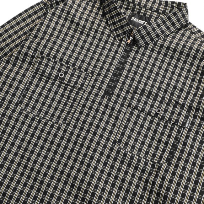 THEORIES QUARTER ZIP FIELD SHIRT / BLACK PLAID（セオリーズ 長袖