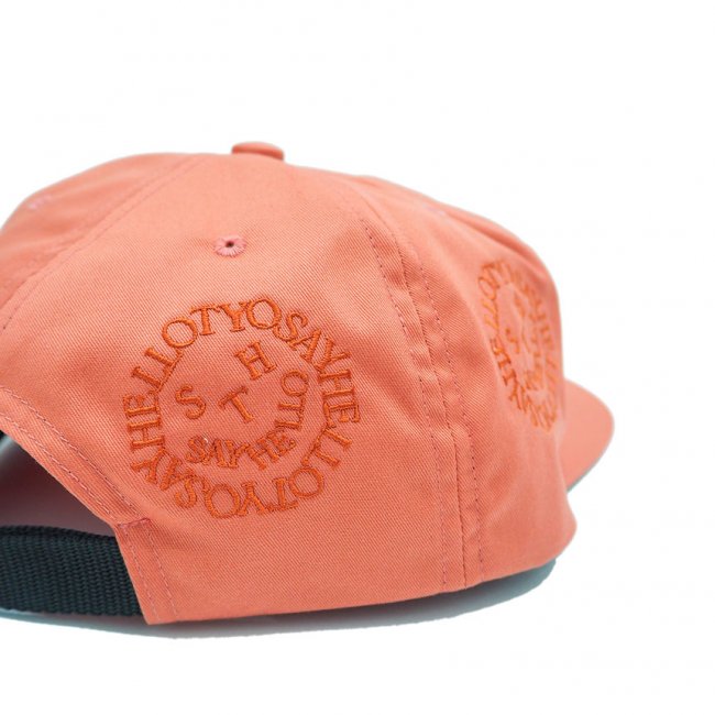 SAYHELLO Face Logo Adjuster Cap / PEACH (セイハロー 5パネルキャップ)