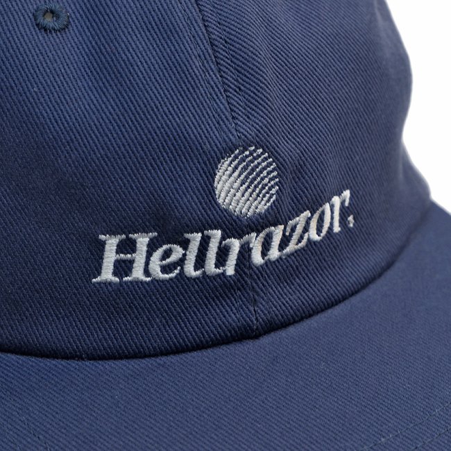 HELLRAZOR TRADEMARK LOGO 6PANEL CAP / SMOKEY BLUE (ヘルレイザー 6パネルキャップ）