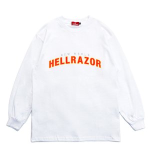 <img class='new_mark_img1' src='https://img.shop-pro.jp/img/new/icons5.gif' style='border:none;display:inline;margin:0px;padding:0px;width:auto;' />HELLRAZOR ARCH LOGO L/S TEE / WHITE (ヘルレイザー ロングスリーブTシャツ)