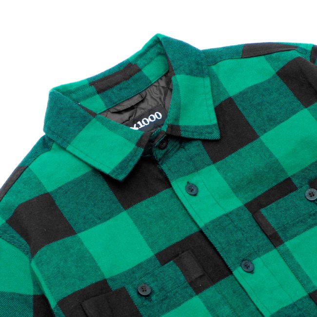 GX1000 SPRAY FLANNEL SHIRT JACKET / GREEN (ジーエックスセン フランネルシャツ/ジャケット)