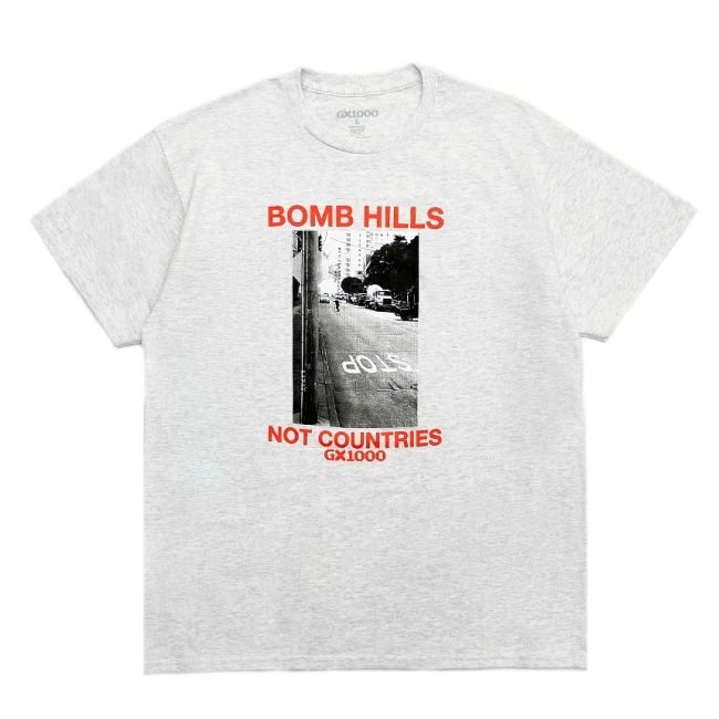 GX1000 BOMB HILLS NOT COUNTRIES TEE / ASH (ジーエックスセン