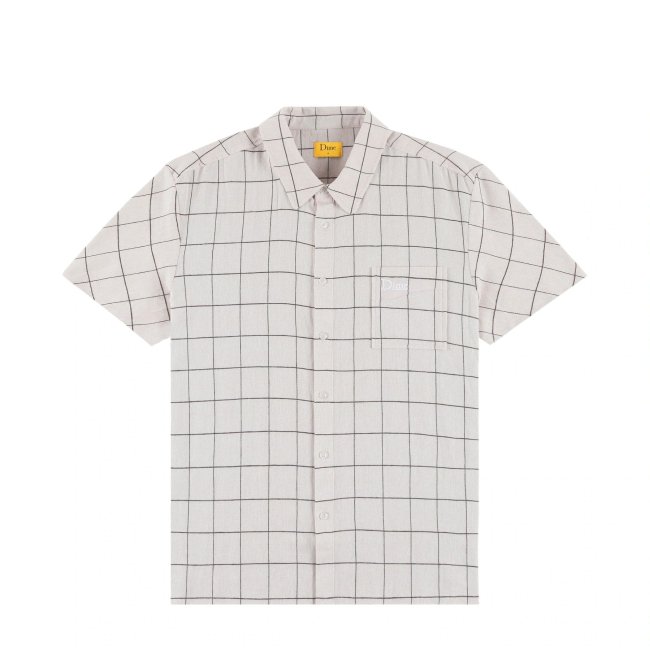 Dime Big Checked Linen S/S Shirt / Cream (ダイム 半袖シャツ