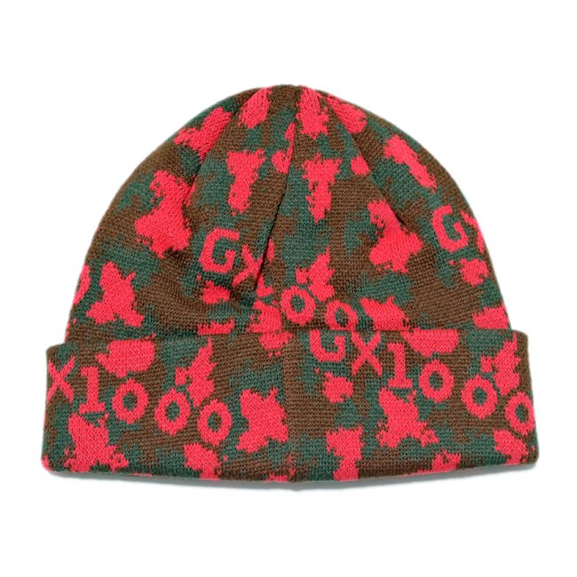 GX1000 TRENCHED CAMO BEANIE / RED (ジーエックスセン