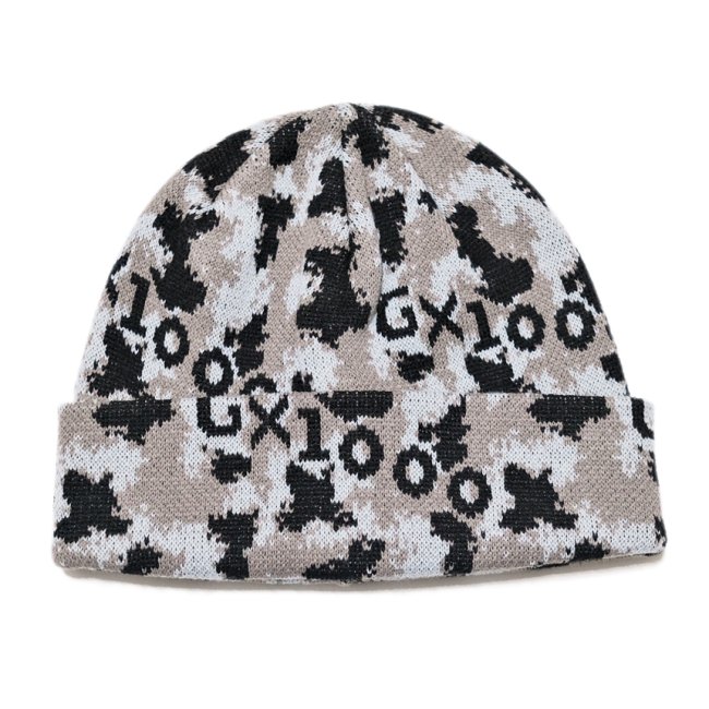 GX1000 TRENCHED CAMO BEANIE / GREY (ジーエックスセン ビーニー