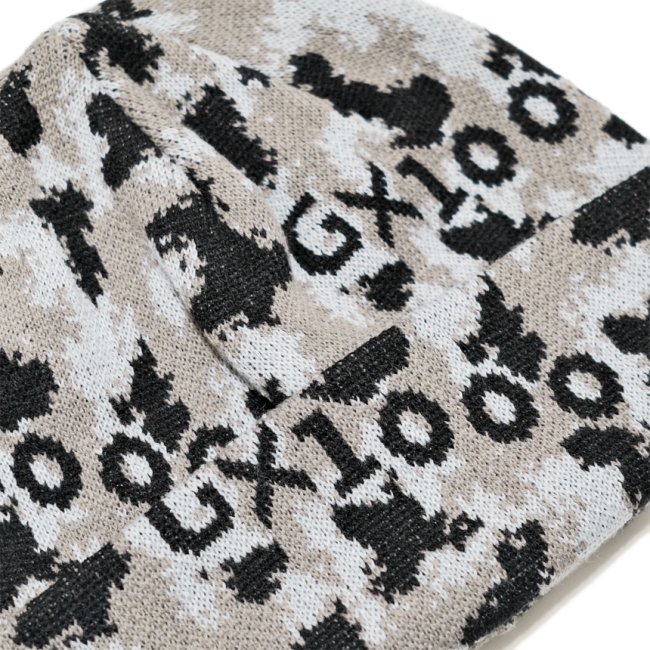 GX1000 TRENCHED CAMO BEANIE / GREY (ジーエックスセン ビーニー 