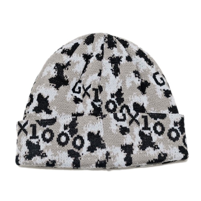 GX1000 TRENCHED CAMO BEANIE / GREY (ジーエックスセン ビーニー 