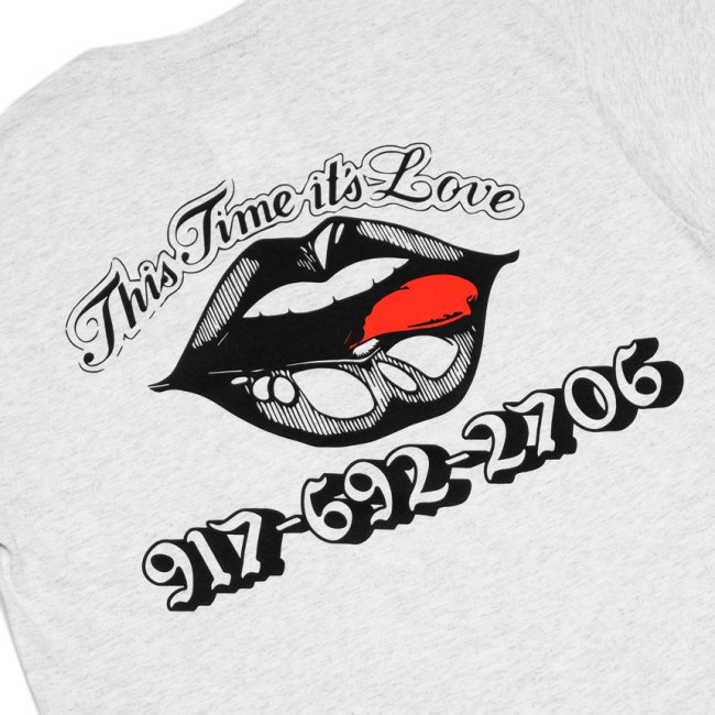 CALL ME 917 LOVE TIME POCKET TEE / ASH (コールミーナインワンセヴン