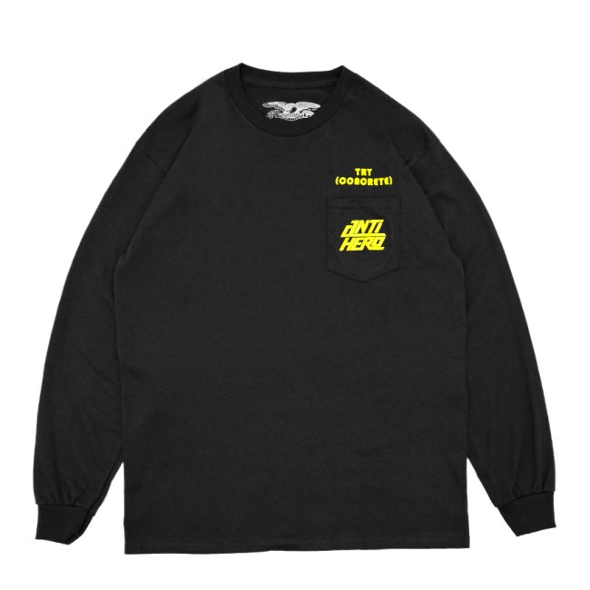 ANTIHERO TRY CONCRETE POCKET L/S T-SHIRT / BLACK (アンチヒーロー/ L/S Tシャツ)