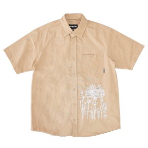 <img class='new_mark_img1' src='https://img.shop-pro.jp/img/new/icons5.gif' style='border:none;display:inline;margin:0px;padding:0px;width:auto;' />GX1000 DOODLE BUTTONDOWN SHIRT / TAN (ジーエックスセン 半袖シャツ / ウーヴンシャツ)