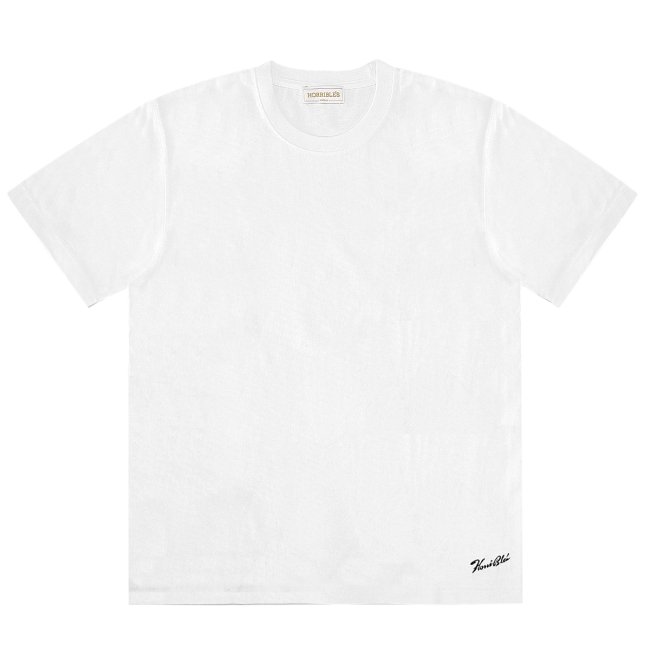 <img class='new_mark_img1' src='https://img.shop-pro.jp/img/new/icons5.gif' style='border:none;display:inline;margin:0px;padding:0px;width:auto;' />HORRIBLE'S HEAVYWEIGHT EMBROIDERED T-SHIRT / WHITE (ホリブルズ Tシャツ)