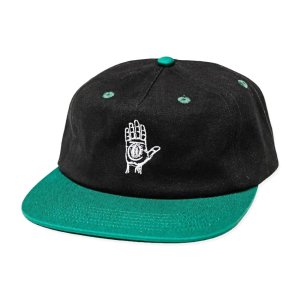 <img class='new_mark_img1' src='https://img.shop-pro.jp/img/new/icons5.gif' style='border:none;display:inline;margin:0px;padding:0px;width:auto;' />THEORIES HAND OF THEORIES SNAPBACK CAP / BLACK / JADE（セオリーズ  スナップバックキャップ/5パネルキャップ）