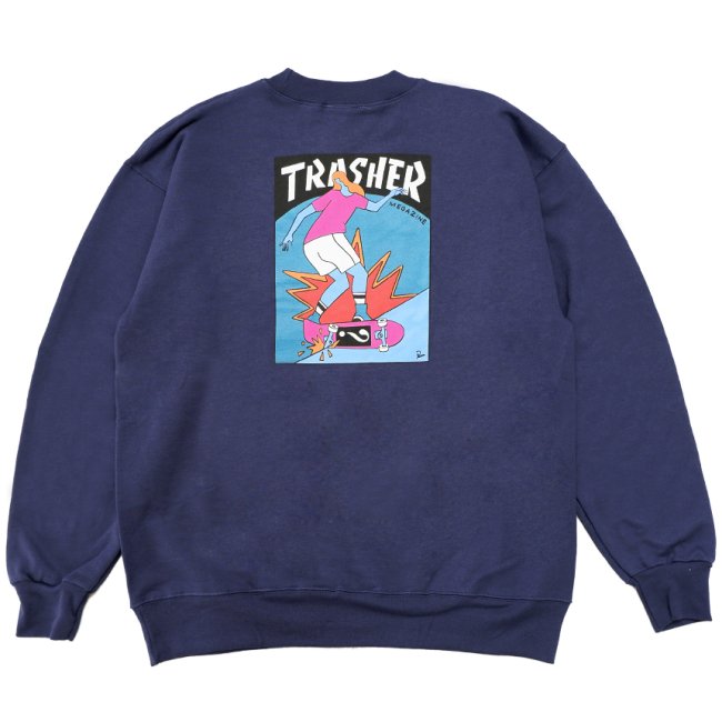 THRASHER HURRICANE CREWNECK SWEAT / NAVY（スラッシャー パーカー 